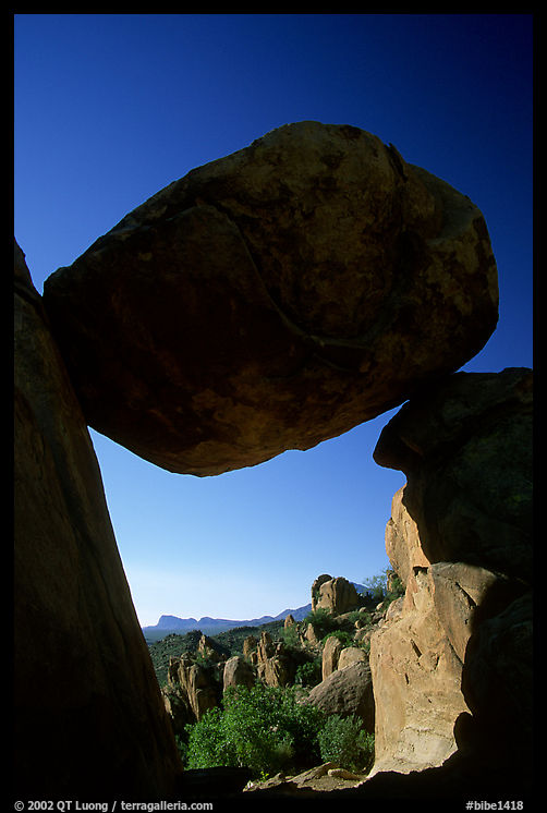 Balanced rock in Grapevine mountains. Big Bend National Park