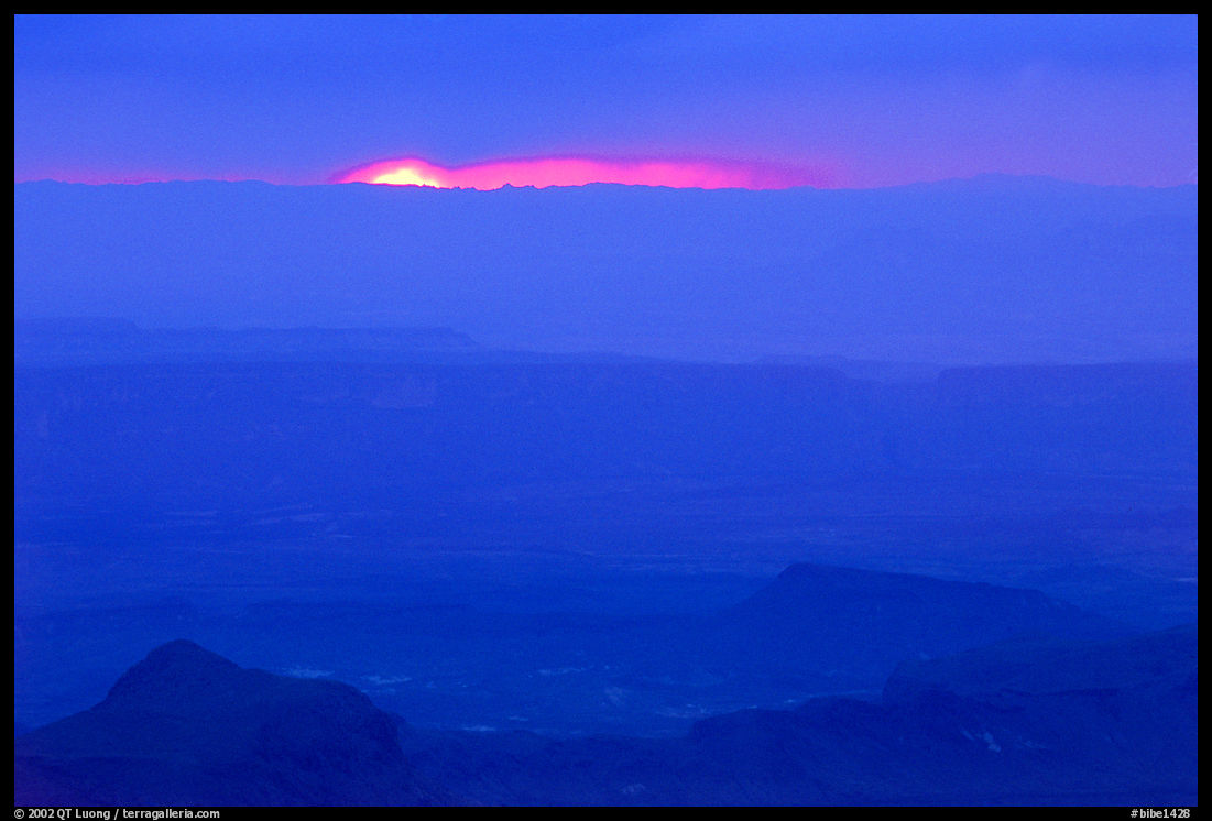 Ray of light at sunset. Big Bend National Park, Texas, USA.