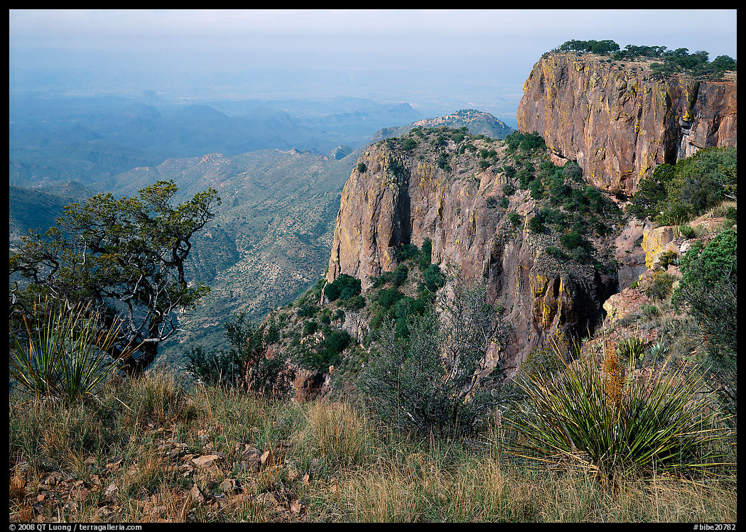 Cliffs and desert from top of South Rim. Big Bend National Park, Texas, USA.