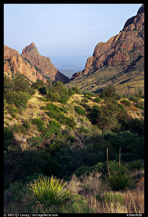 The Window, a V-opening through Chisos Basin. Big Bend National Park, Texas, USA.
