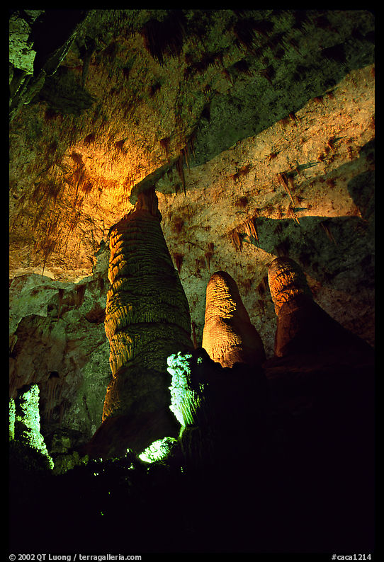 Hall of Giants with six stories tall formations. Carlsbad Caverns National Park