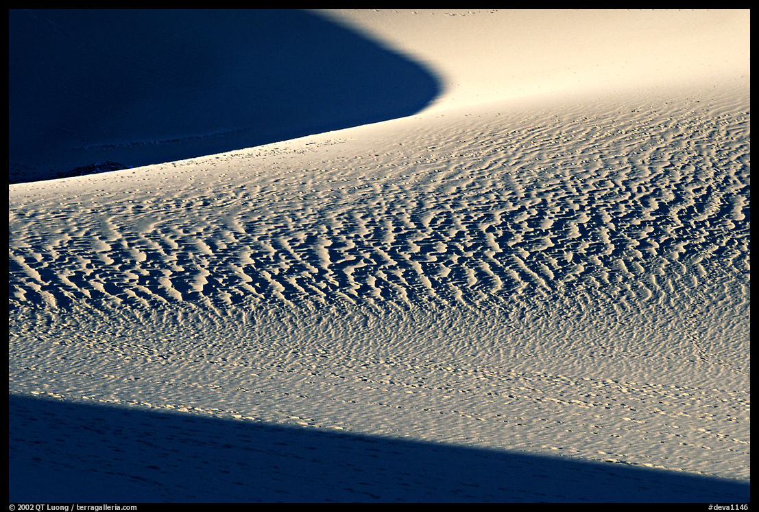 Sand patterns in Mesquite Sand dunes, early morning. Death Valley National Park, California, USA.