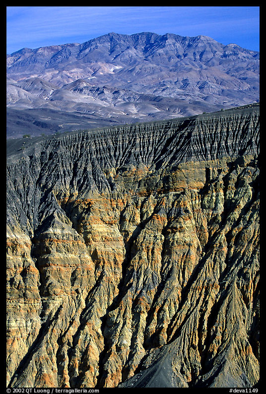 Ubehebe Crater walls and mountains. Death Valley National Park, California, USA.