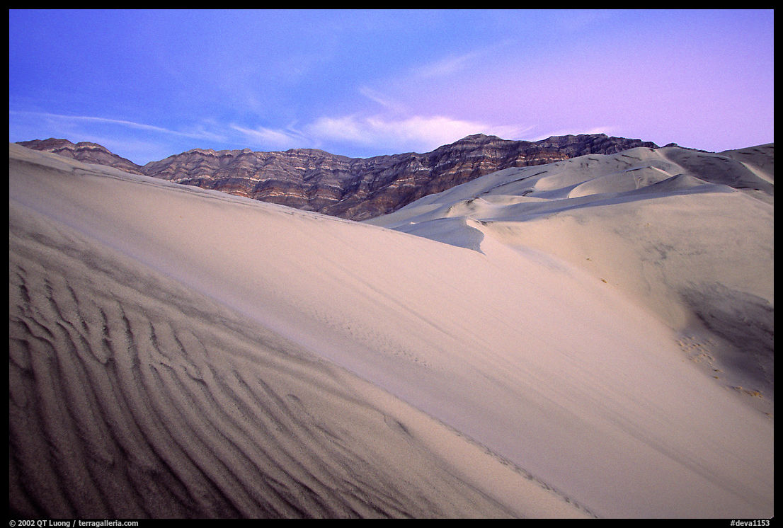 Eureka Dunes, tallest in the park, dusk. Death Valley National Park, California, USA.