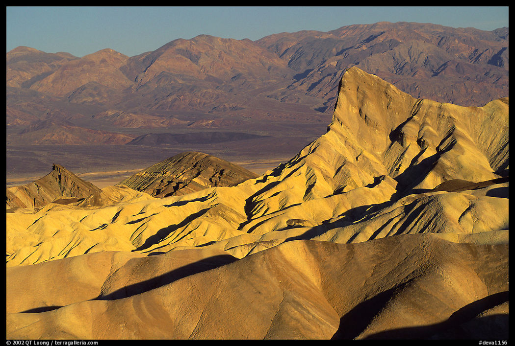 Manly beacon, Zabriskie point, sunrise. Death Valley National Park, California, USA.