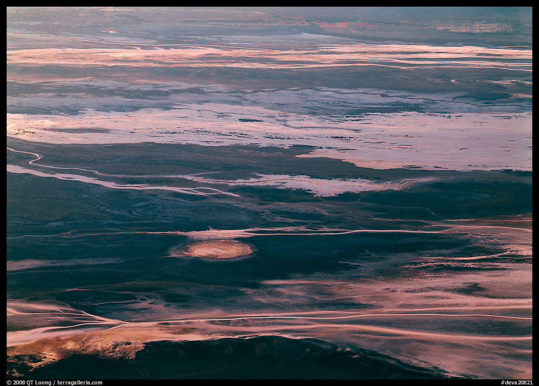 Badwater saltpan seen from above. Death Valley National Park, California, USA.