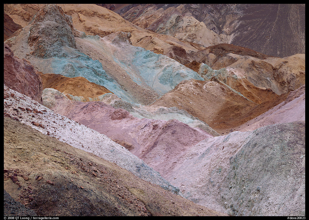 Colorful mineral deposits at Artist's Palette. Death Valley National Park, California, USA.