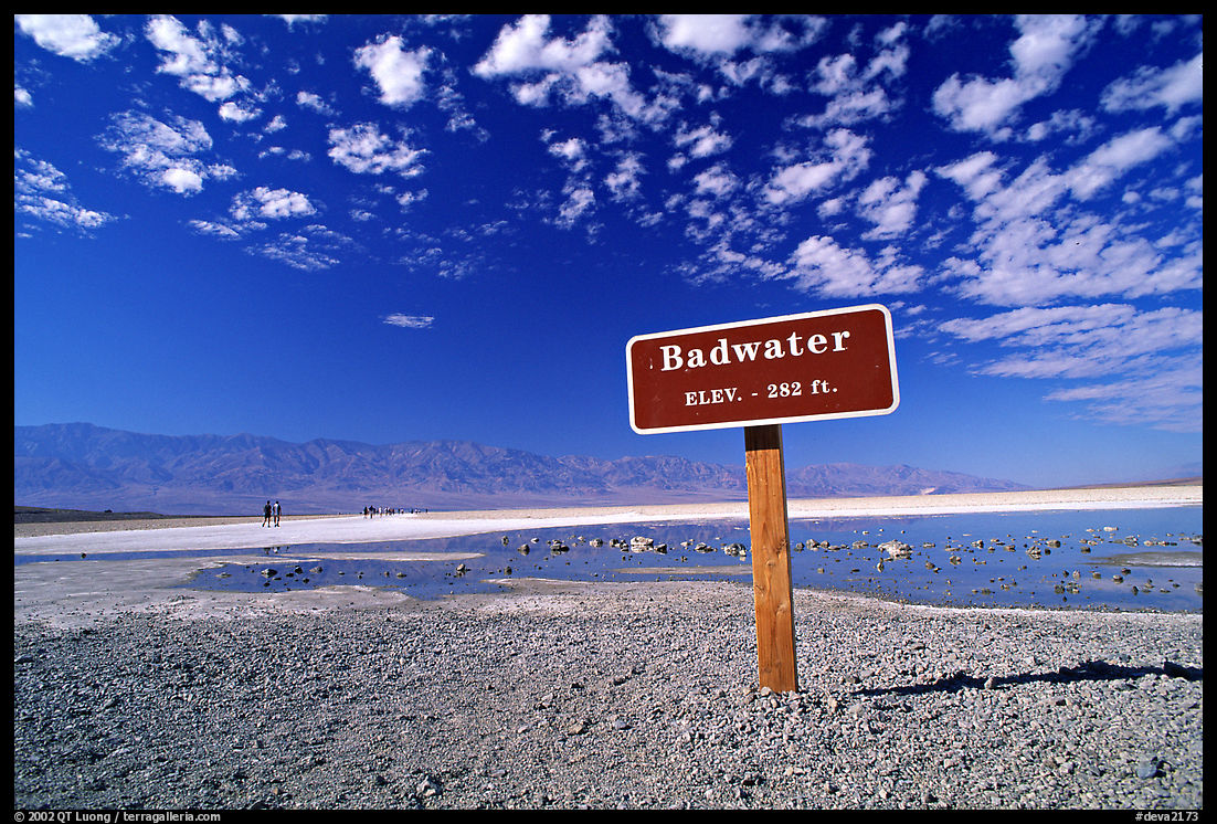 Badwater, lowest point in the US. Death Valley National Park, California, USA.