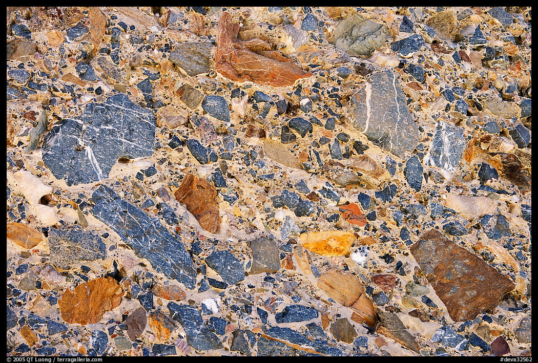 Incrustations in wall, Mosaic canyon. Death Valley National Park, California, USA.