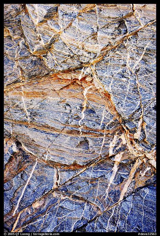 Stratified rock patterns, Mosaic canyon. Death Valley National Park
