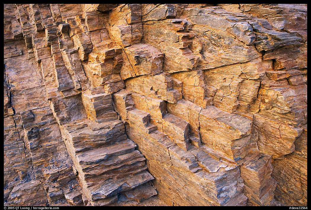 Polyedral rock patterns, Mosaic canyon. Death Valley National Park, California, USA.