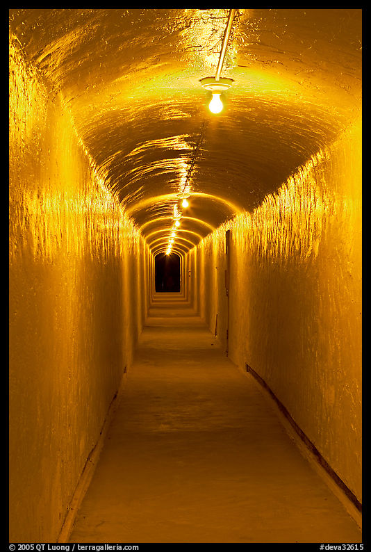 Access tunnel to Furnace Creek Inn by night. Death Valley National Park, California, USA.