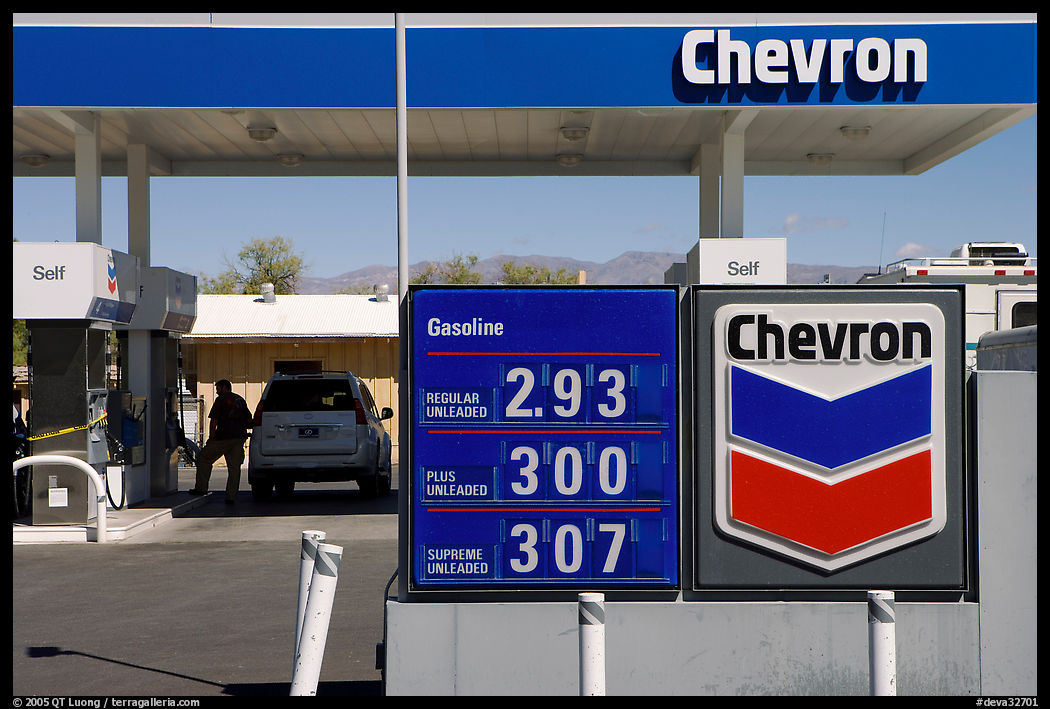 Gas priced above 3 dollars, Furnace Creek. Death Valley National Park, California, USA.