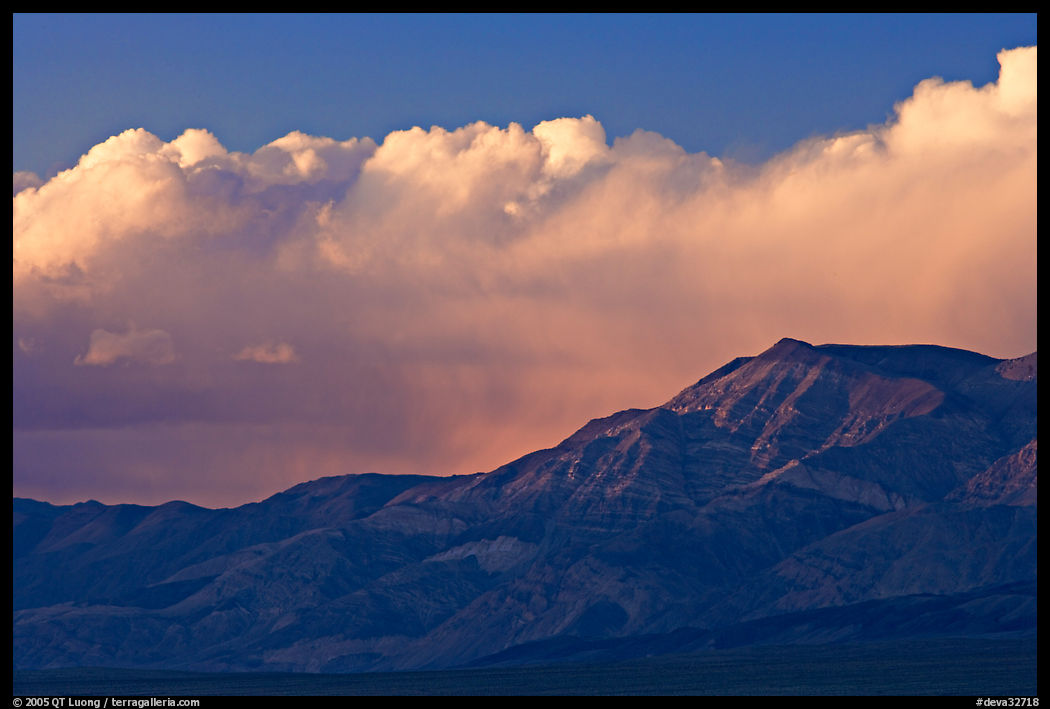 Clouds and mountains at sunset. Death Valley National Park, California, USA.