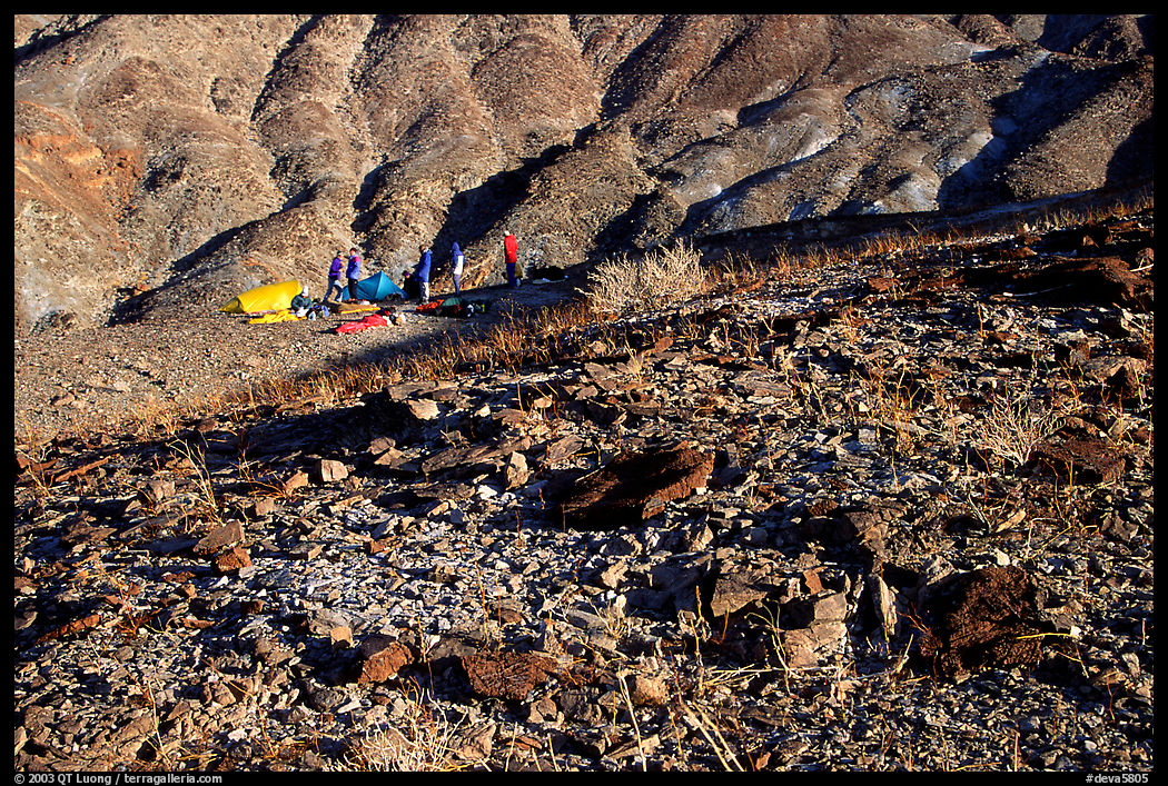 Backcountry camping. Death Valley National Park, California, USA.