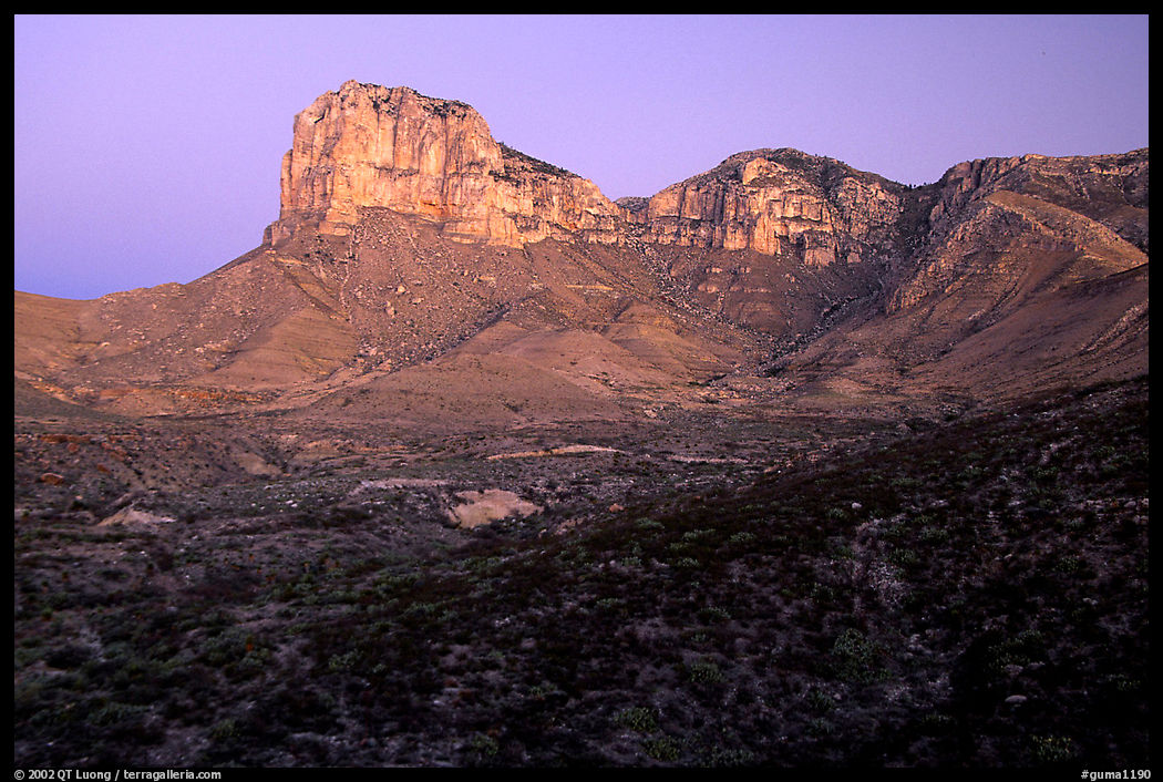 El Capitan from Guadalupe Pass, sunrise. Guadalupe Mountains National Park, Texas, USA.