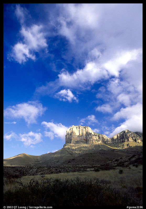 El Capitan and clouds. Guadalupe Mountains National Park, Texas, USA.