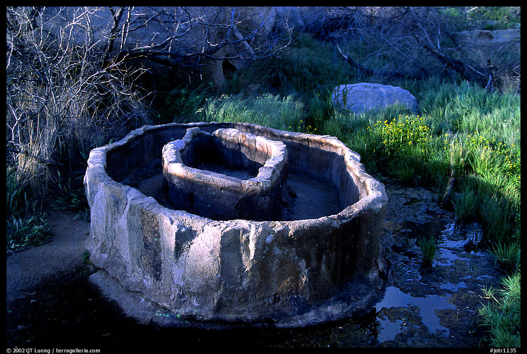 Water reservoir near Barker Dam. Joshua Tree  National Park, California, USA.