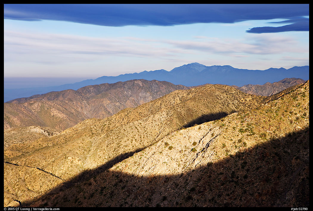 Ridges from Keys View, early morning. Joshua Tree  National Park, California, USA.