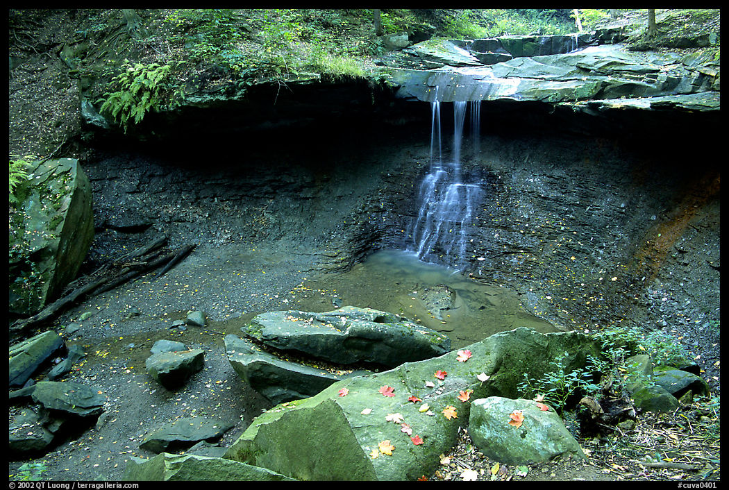 Blue Hen falls dropping over ledge. Cuyahoga Valley National Park