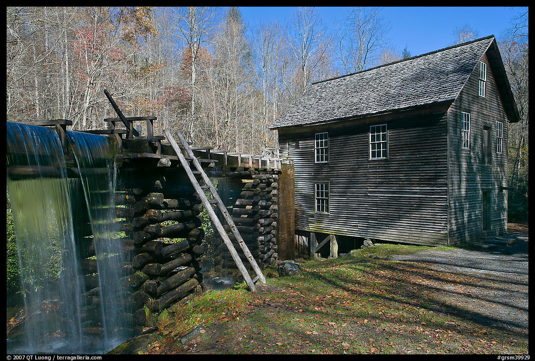 Millrace carrying water to Mingus Mill, North Carolina. Great Smoky Mountains National Park, USA.