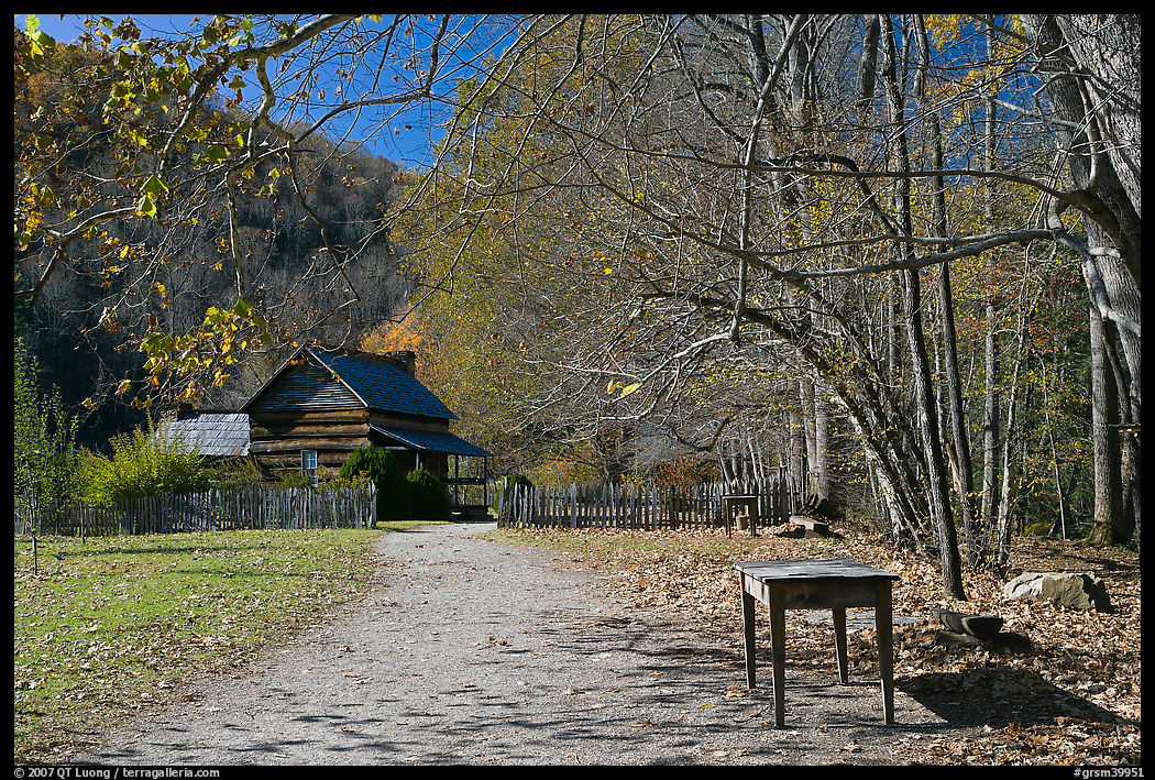 Davis House, Mountain Farm Museum, North Carolina. Great Smoky Mountains National Park, USA.