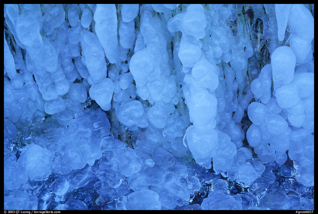 Close-up of round ice formations, Tennessee. Great Smoky Mountains National Park, USA.