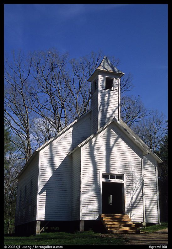 Missionary baptist church, Cades Cove, Tennessee. Great Smoky Mountains National Park, USA.