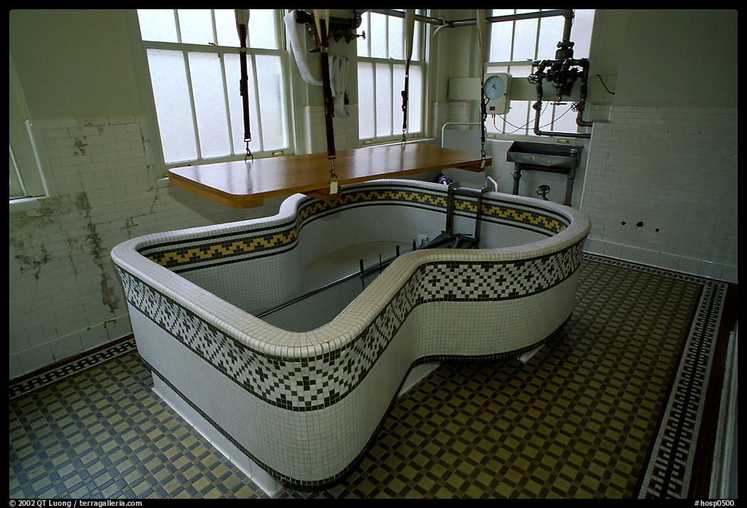 Tile-covered tub, Fordyce bathhouse. Hot Springs  National Park, Arkansas, USA.