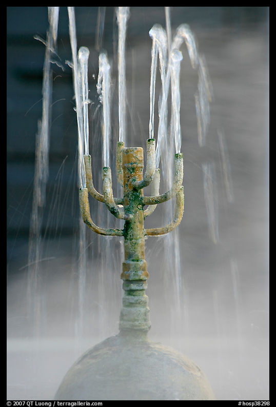 Detail of fountain with thermal steam. Hot Springs  National Park, Arkansas, USA.