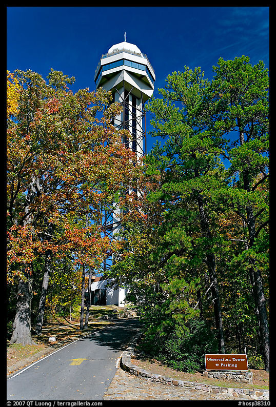Hot Springs Mountain Tower in the fall. Hot Springs  National Park, Arkansas, USA.