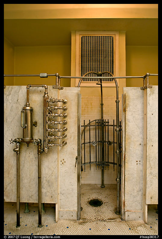 Bathing equipment, mens bath hall. Hot Springs  National Park, Arkansas, USA.