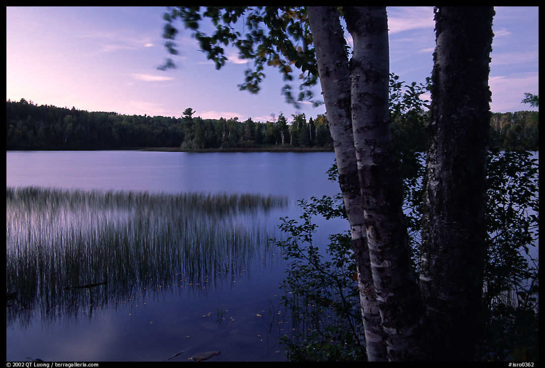West Chickenbone lake at dusk. Isle Royale National Park, Michigan, USA.