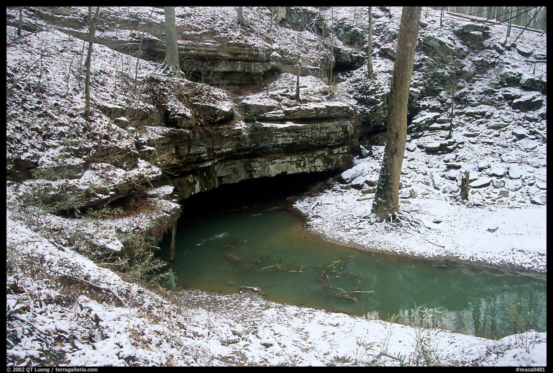 Styx resurgence in winter. Mammoth Cave National Park, Kentucky, USA.