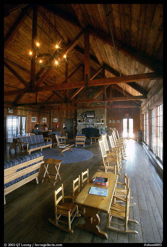 Main guest  hall of Shenandoah Lodge. Shenandoah National Park
