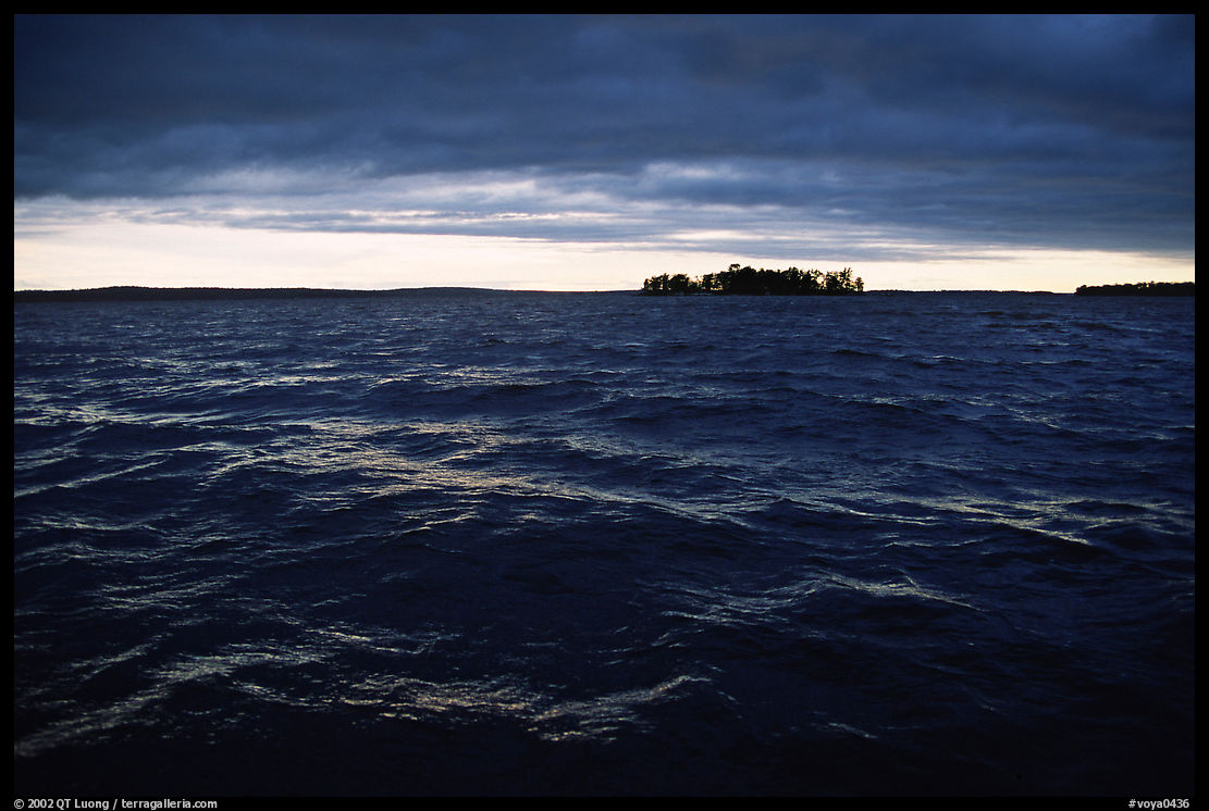 Choppy Kabetogama waters during a storm. Voyageurs National Park, Minnesota, USA.