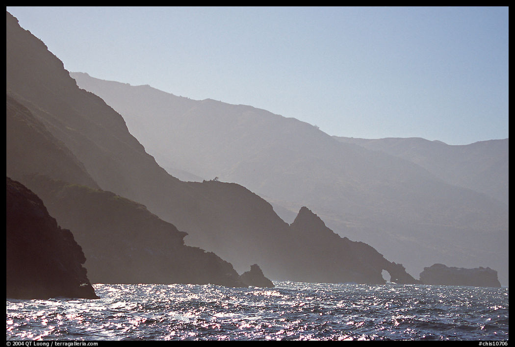 Coastline and ridges, Santa Cruz Island. Channel Islands National Park