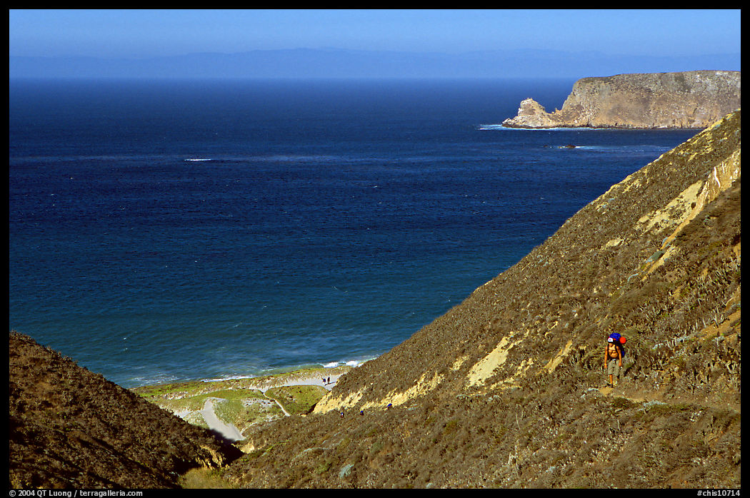 Nidever canyon overlooking Cyler harbor, San Miguel Island. Channel Islands National Park, California, USA.