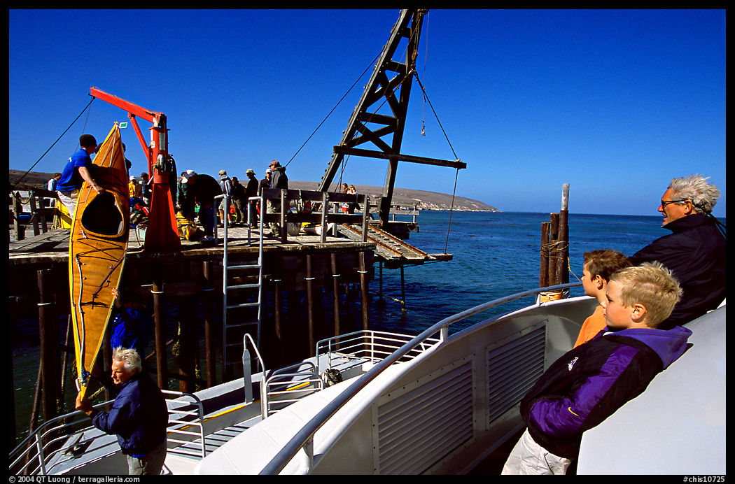 Loading  Island Packers boat, Santa Rosa Island. Channel Islands National Park, California, USA.