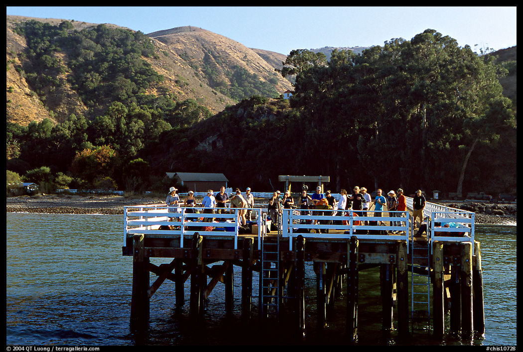 Pier at Scorpion's Anchorage, Santa Cruz Island. Channel Islands National Park, California, USA.