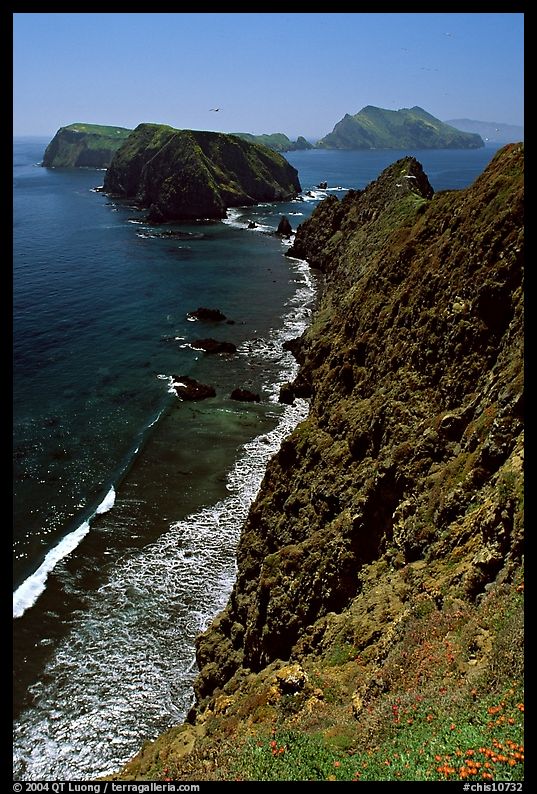 Cliffs near Inspiration Point, East Anacapa Island. Channel Islands National Park, California, USA.