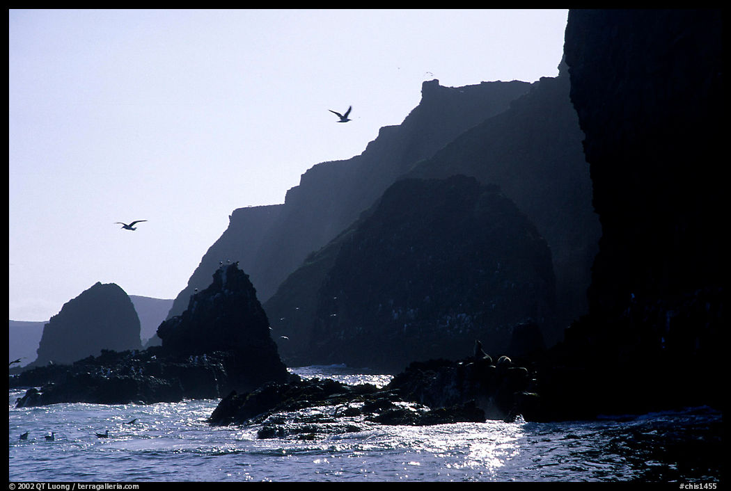 Steep cliffs, East Anacapa. Channel Islands National Park, California, USA.
