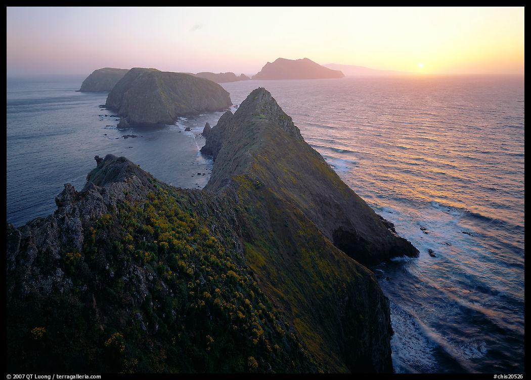 Inspiration point, sunset, Anacapa Island. Channel Islands National Park, California, USA.