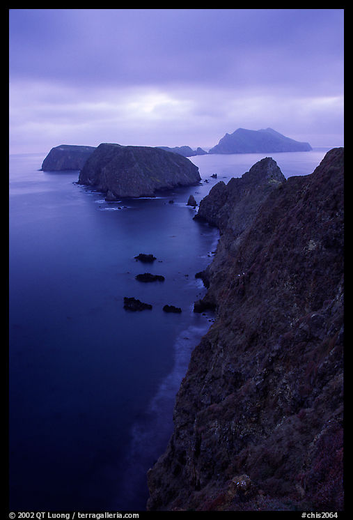 View from Inspiration Point, dusk. Channel Islands National Park, California, USA.