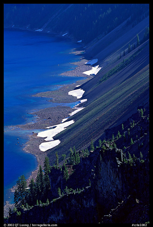 Crater walls and lake. Crater Lake National Park, Oregon, USA.