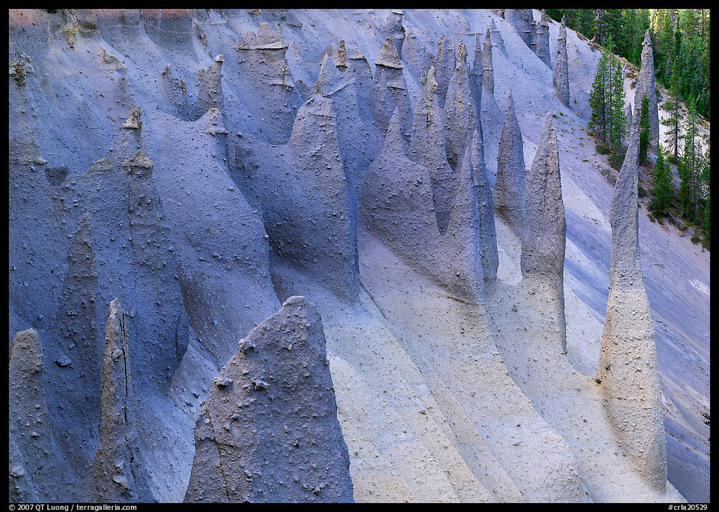 Fossilized volcanic steam vents. Crater Lake National Park, Oregon, USA.
