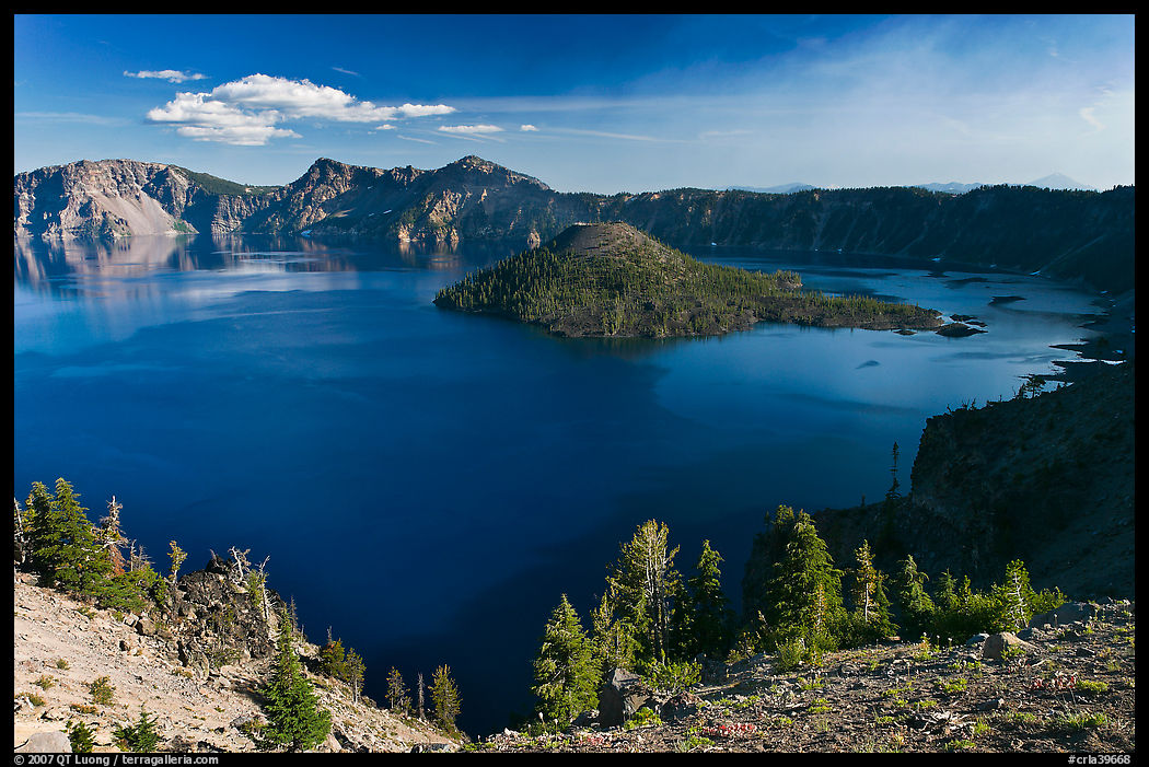 Wizard Island, Mount Scott, and Crater Lake. Crater Lake National Park