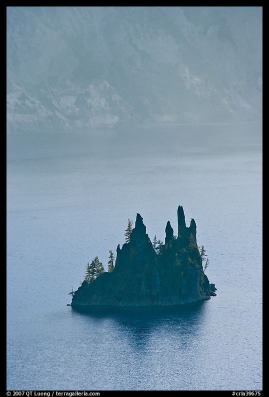 Phantom ship and cliffs. Crater Lake National Park, Oregon, USA.