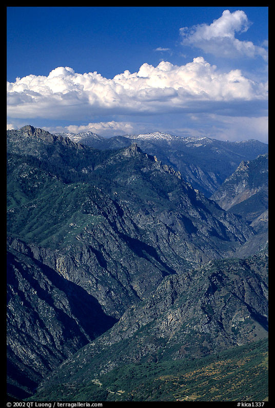 Kings Canyon viewed from  West, late afternoon. Kings Canyon  National Park, California, USA.
