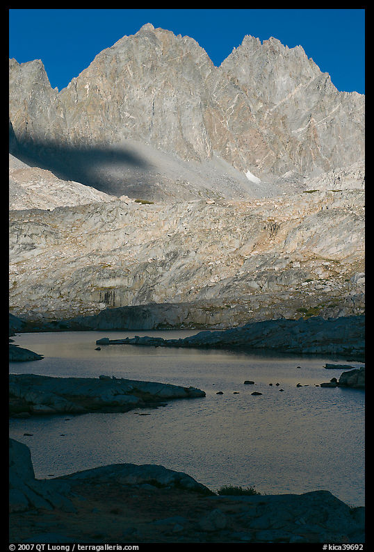 North Palissade rising above lake, Dusy Basin. Kings Canyon  National Park